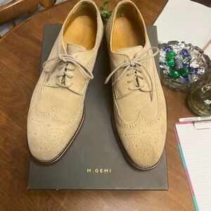 J.Lindeberg Men's Cream Suede Oxfords